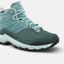 Women’s waterproof mountain walking boots - MH500 Mid - Green