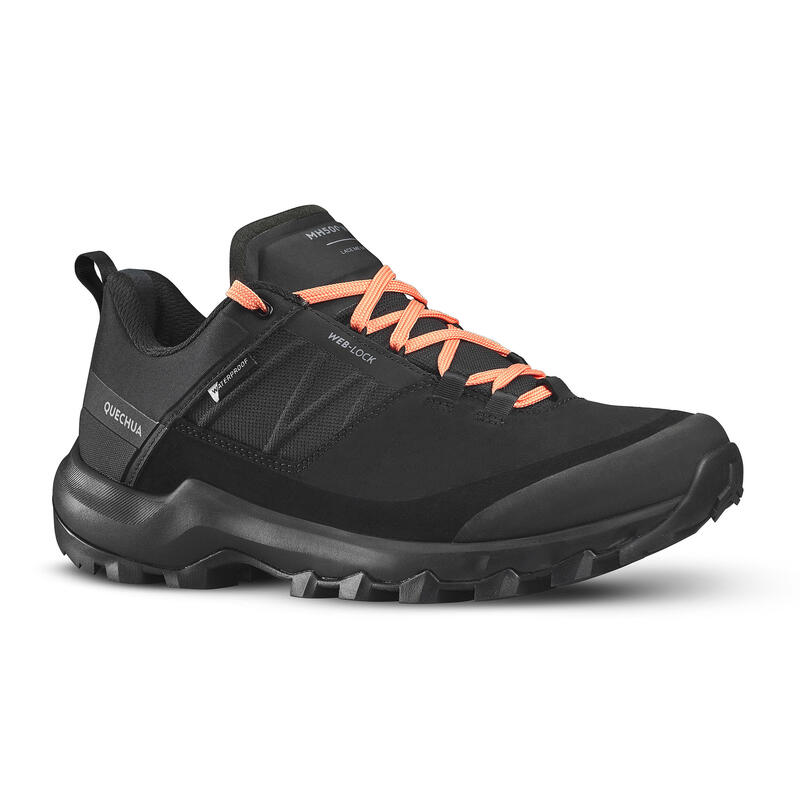 Women’s Waterproof Mountain Walking Shoes - MH500 Black