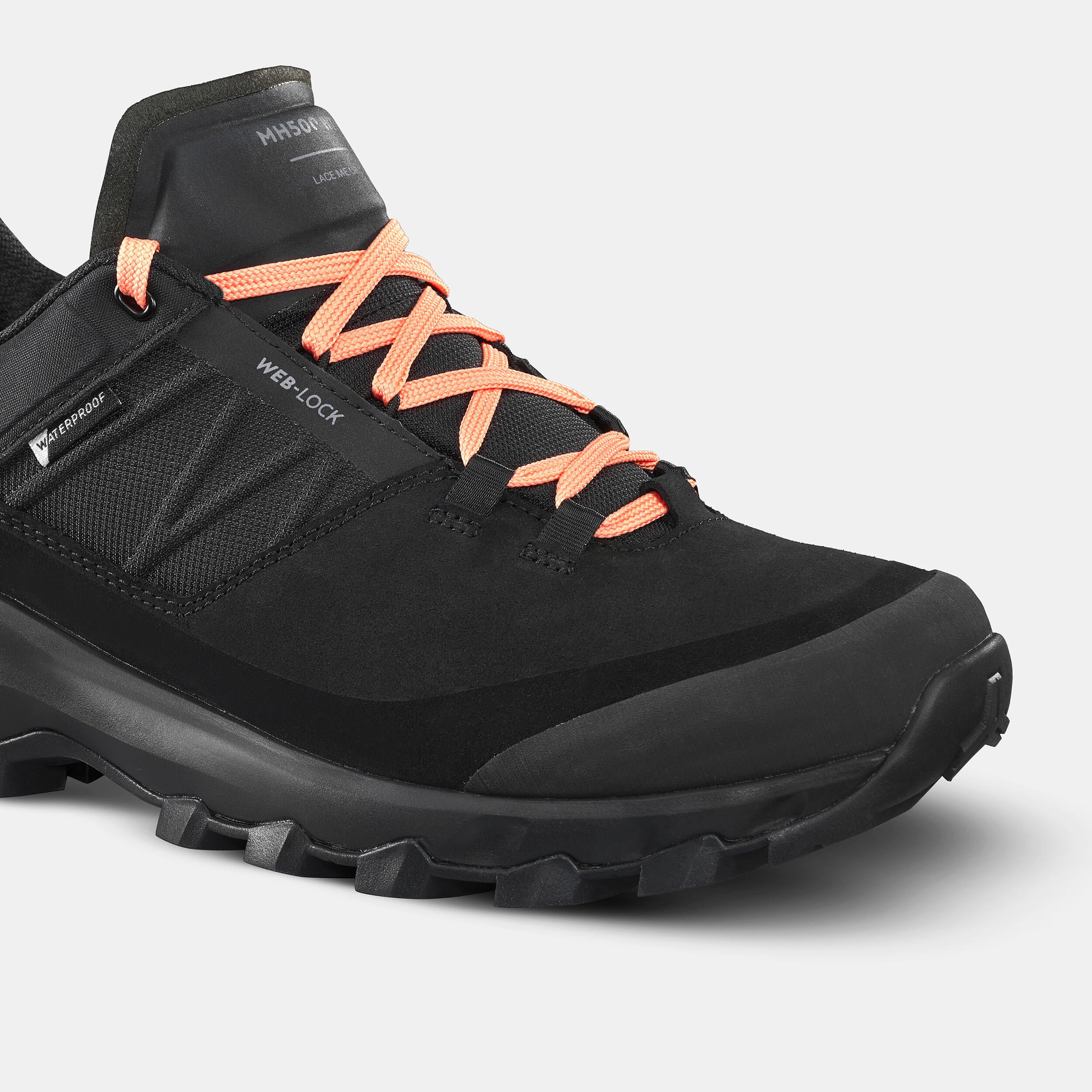 Waterdichte schoenen voor bergwandelen voor dames MH500 zwart 6/9
