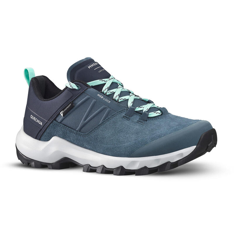 Zapatillas de montaña y trekking impermeables Mujer MH500 azul