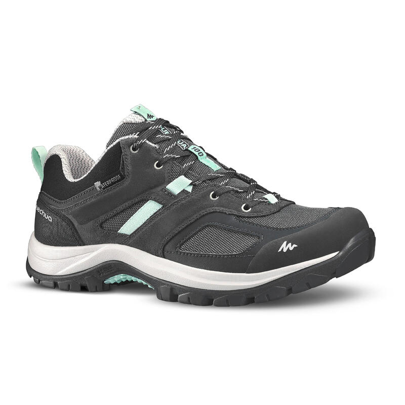 Women’s Waterproof Mountain Walking Shoes - MH100 Grey/Blue
