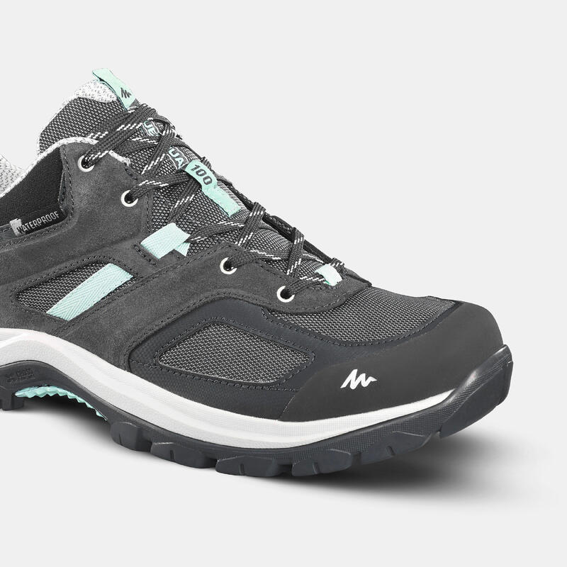 Women’s Waterproof Mountain Walking Shoes - MH100 Grey/Blue