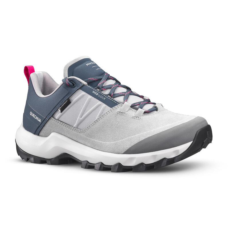 Women’s Waterproof Mountain Walking Shoes MH500 Grey