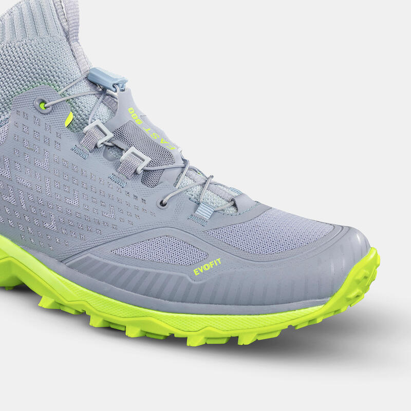 Ultralichte schoenen voor fast hiking heren FH900 grijs geel