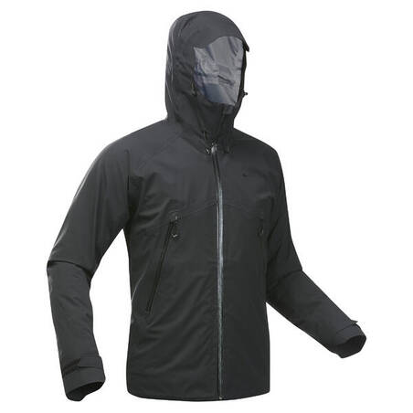 Men's Waterproof Mountain Hiking Jacket - MH500 - BLACK