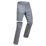 Men Hiking Trouser Zip-Off MH150 Dark Grey