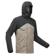 Men's waterpoof jacket - MH150 - Beige/Black