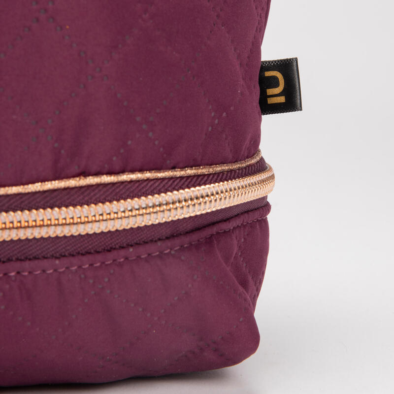Bolsita multi-compartimentos de danza burdeos para zapatillas y accesorios