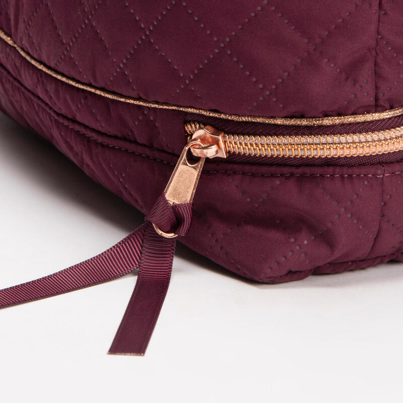 Bolsita multi-compartimentos de danza burdeos para zapatillas y accesorios