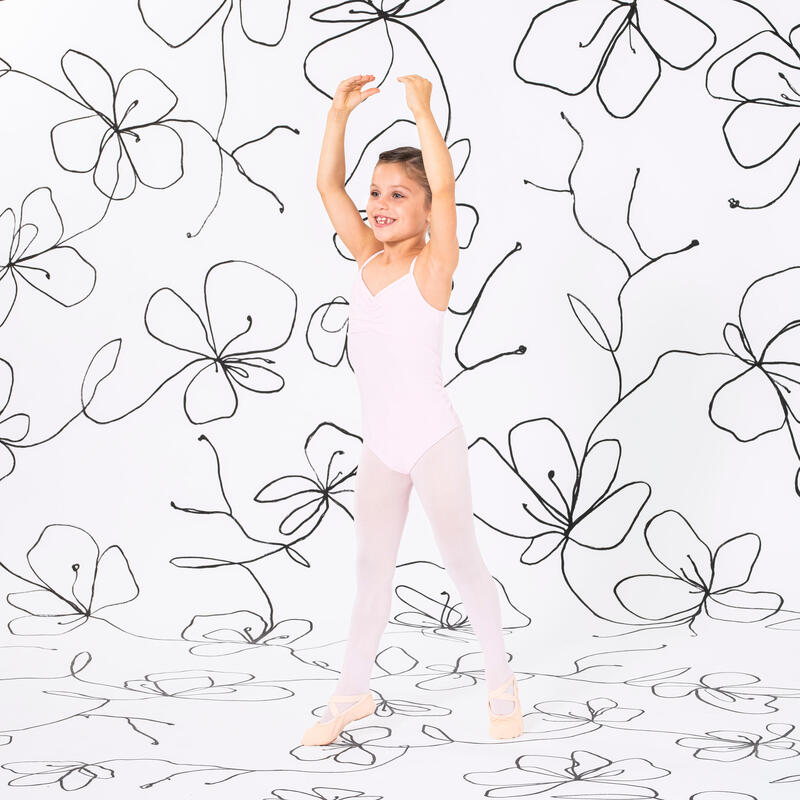 Balletpakje met smalle bandjes voor meisjes lichtroze