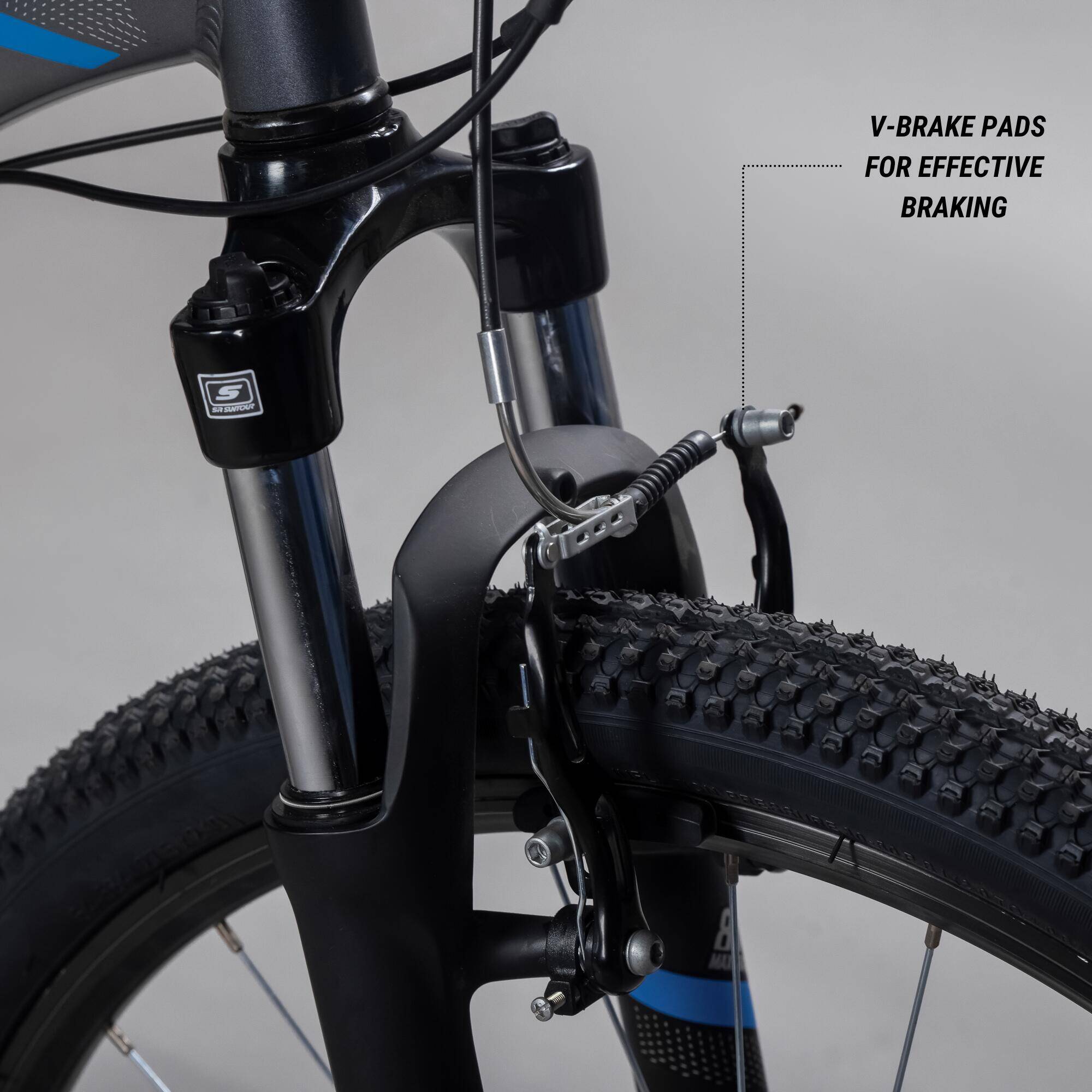 Mountain Bike Rockrider ST100 - Aluminium Frame, 21 Speed, 80mm Suspension Grey -  3