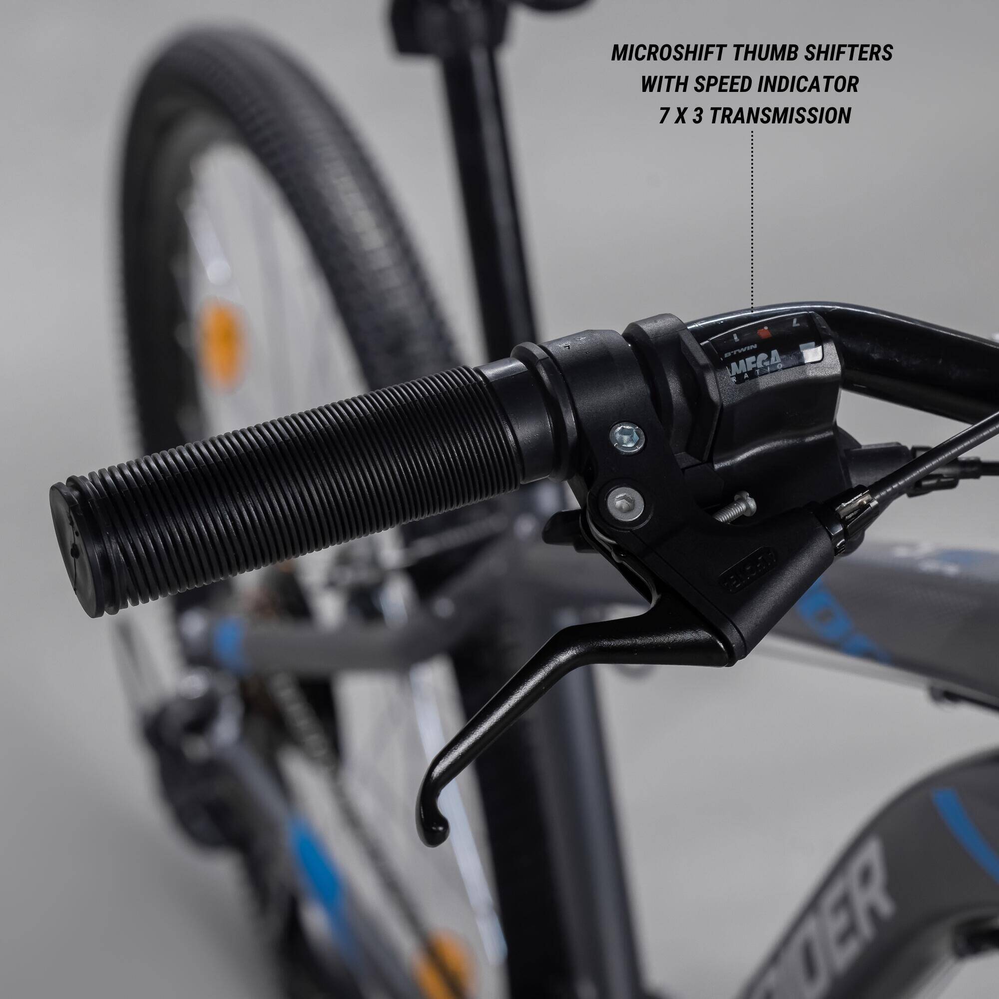 Mountain Bike Rockrider ST100 - Aluminium Frame, 21 Speed, 80mm Suspension Grey -  5