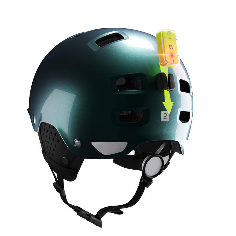 500 City Cycling Bowl Helmet - Petrol Blue