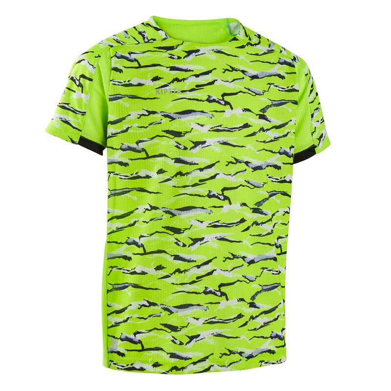 MAILLOT DE FOOTBALL MANCHES COURTES VIRALTO  SOLO MC JUNGLE JAUNE FLUO ET NOIR