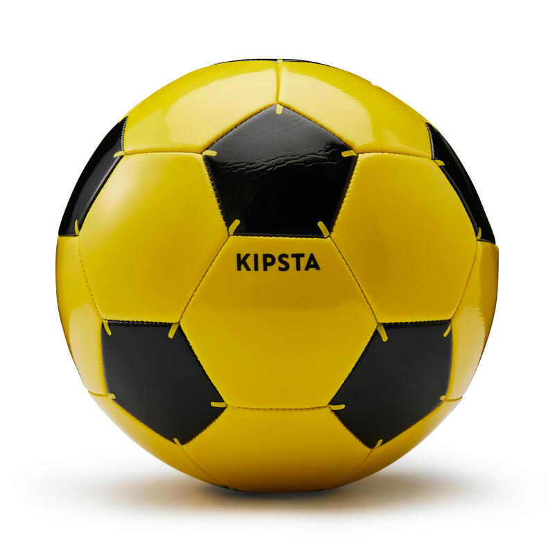 Soldes Decathlon Ballon de football First Kick taille 4 jaune bleu