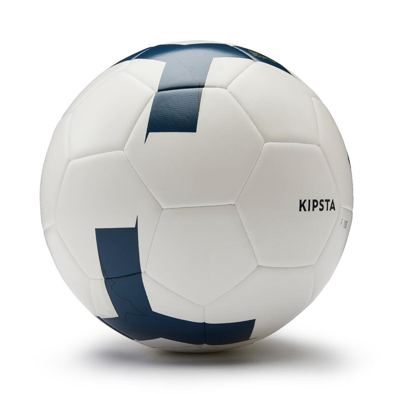 Ballon de football cousu machine F100 taille 5 blanc