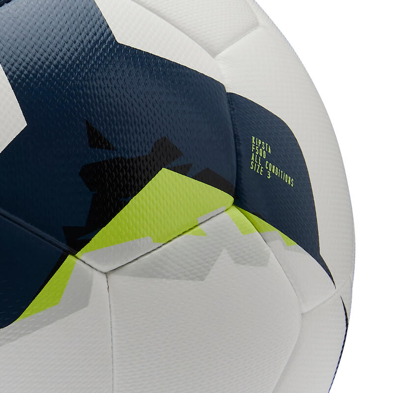 Fotbalový míč hybridní F500 velikost 3 bílo-žlutý