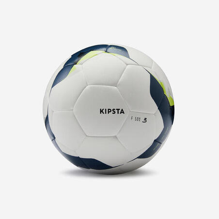 М'яч футбольний гібридний F500 білий/жовтий