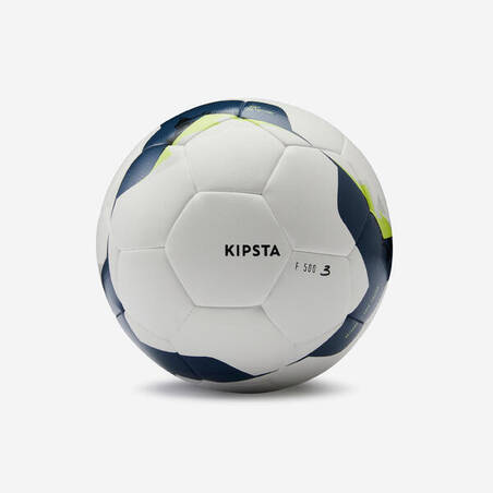 Bola Sepak Bola Hybrid Ukuran 3 F500 - Putih/Kuning