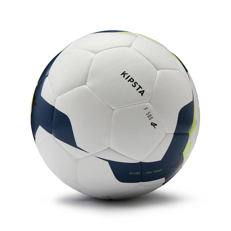 Futball-labda F500, hibrid, 4-es méret, FIFA BASIC, fehér, sárga 