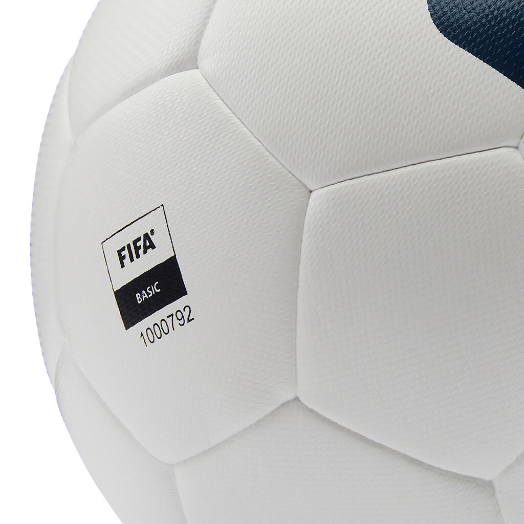 Hibrīda futbola bumba, 4. izmērs“F500 ”, balta/dzeltena