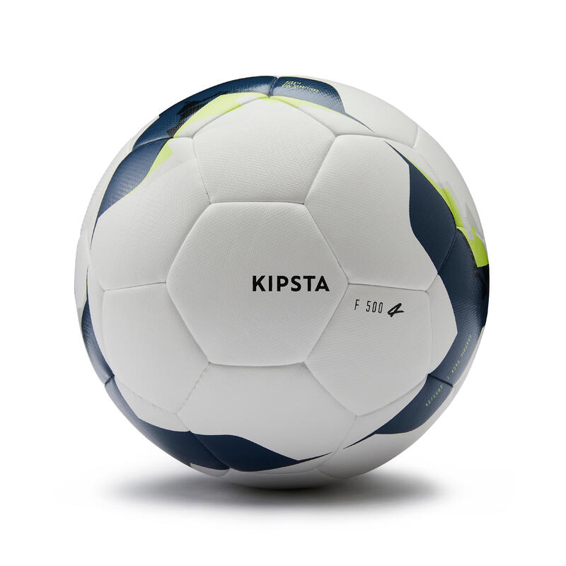 Futball-labda F500, hibrid, 4-es méret, FIFA BASIC, fehér, sárga 