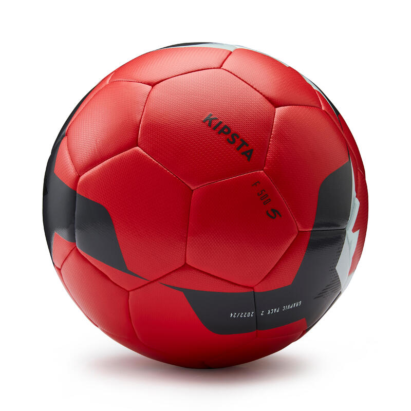 Fussball Grösse 5 - F500 Hybrid grau/rot