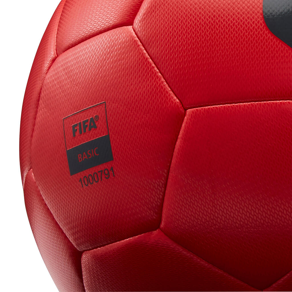 Adult size 5 fifa hybrid football, red