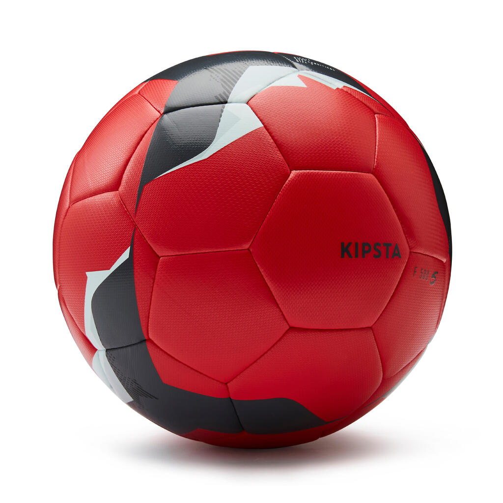 Hibridinis futbolo kamuolys „FIFA Basic F500“, 5 dydžio, „Snow and Fog“, raudonas