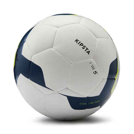 Balón de fútbol Híbrido FIFA BASIC F500 talla 5 blanco amarillo