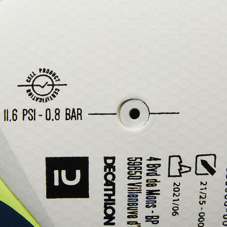 М'яч футбольний гібридний 500 розмір 4білий/жовтий