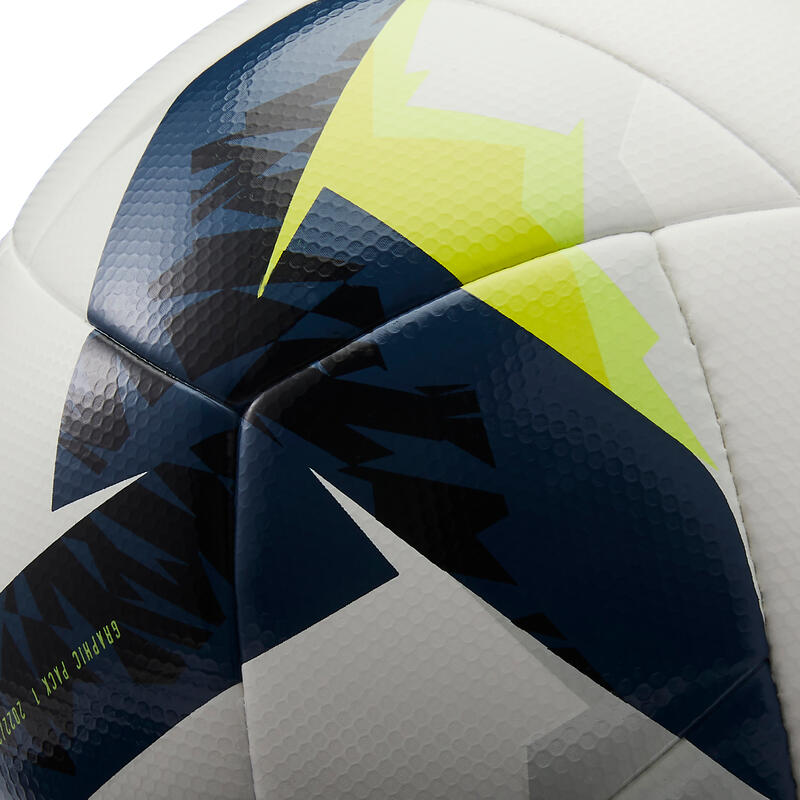 Pallone calcio ibrido F550 taglia 4 bianco-giallo