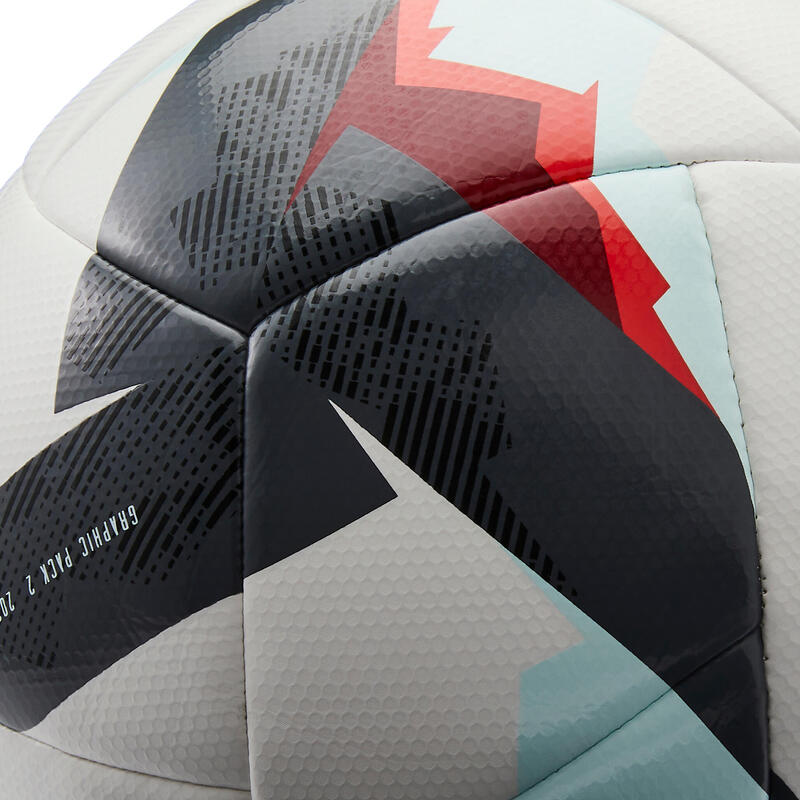 Ballon de football Hybride FIFA BASIC F550 taille 5 blanc rouge