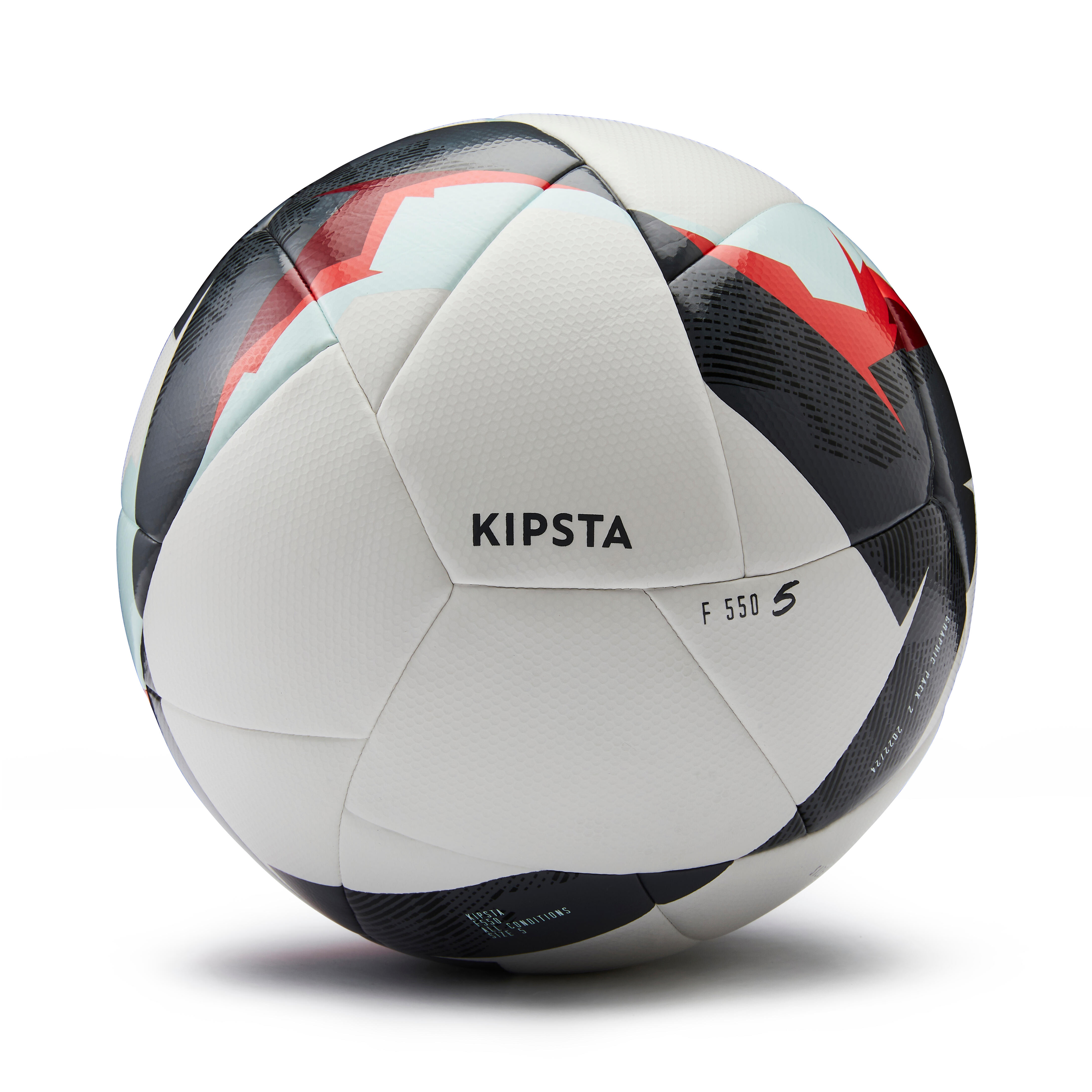 Size 5 Hybrid Soccer Ball - F 550 White - Snow white, Red - Kipsta ...