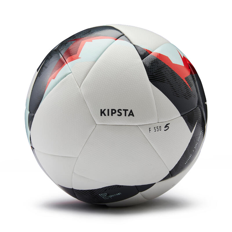 Bola de Futebol Híbrida FIFA BASIC F550 Tamanho 5 Branco/Vermelho