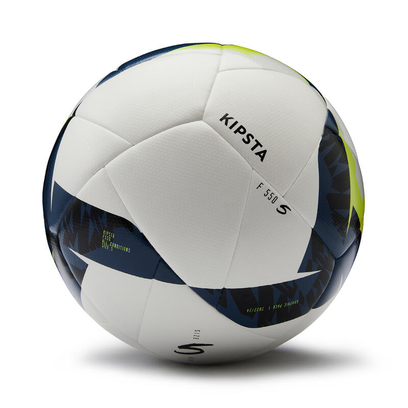Voetbal F550 hybride FIFA BASIC maat 5 wit geel