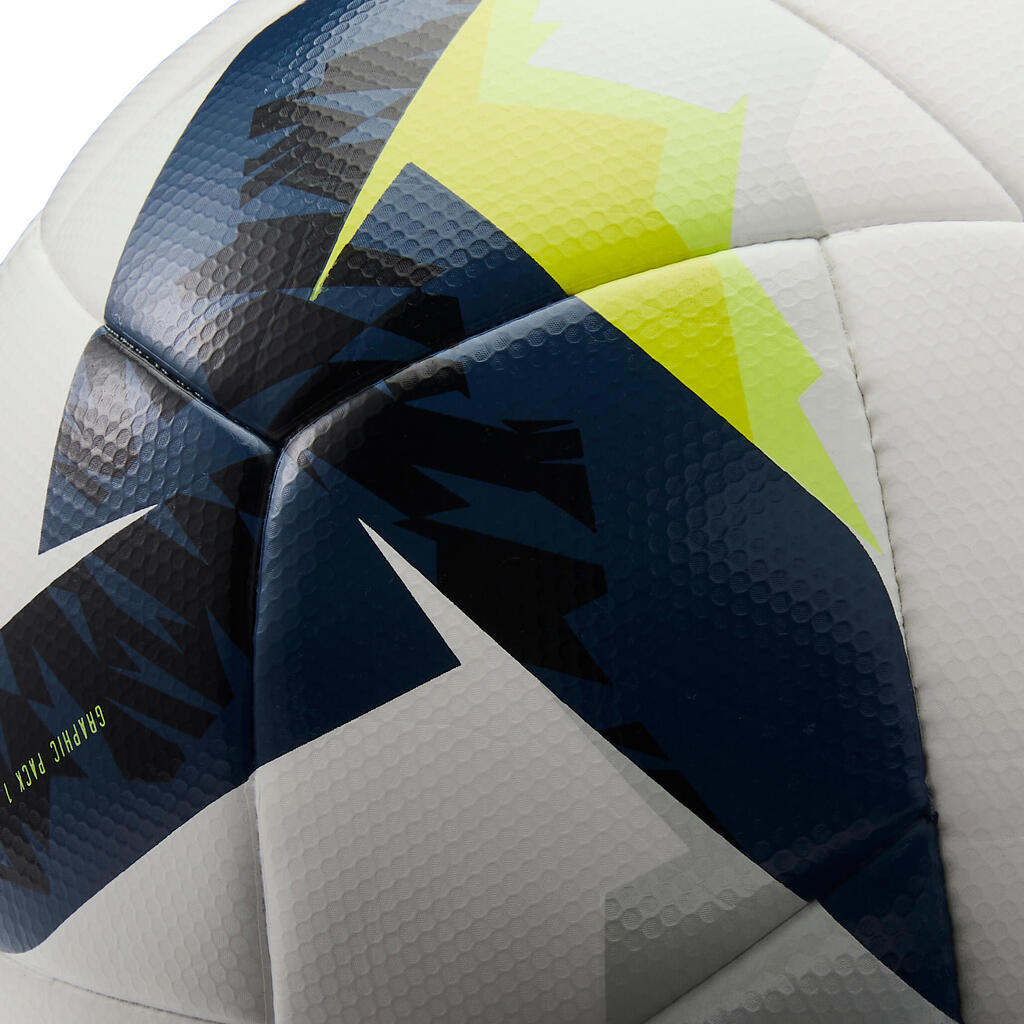 Futbalová lopta F550 Hybride veľkosť 5 bielo-žltá