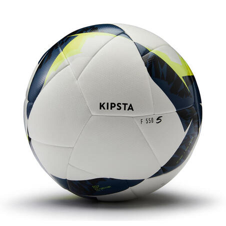 М'яч футбольний гібридний F550 розмір 5розмір 5 білий/жовтий