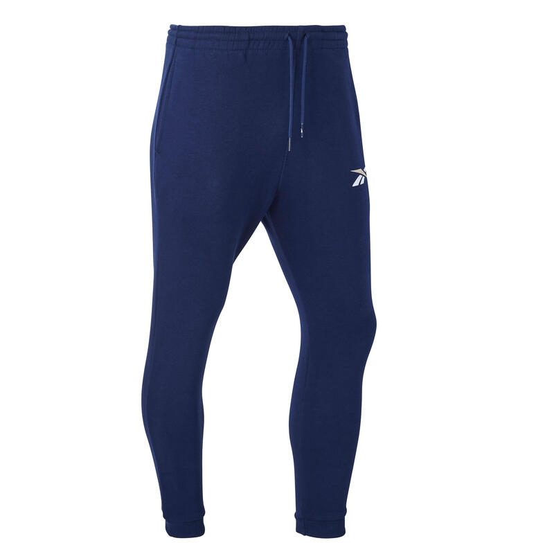 Pantalon jogging fitness homme coton majoritaire coupe droite - bleu marine