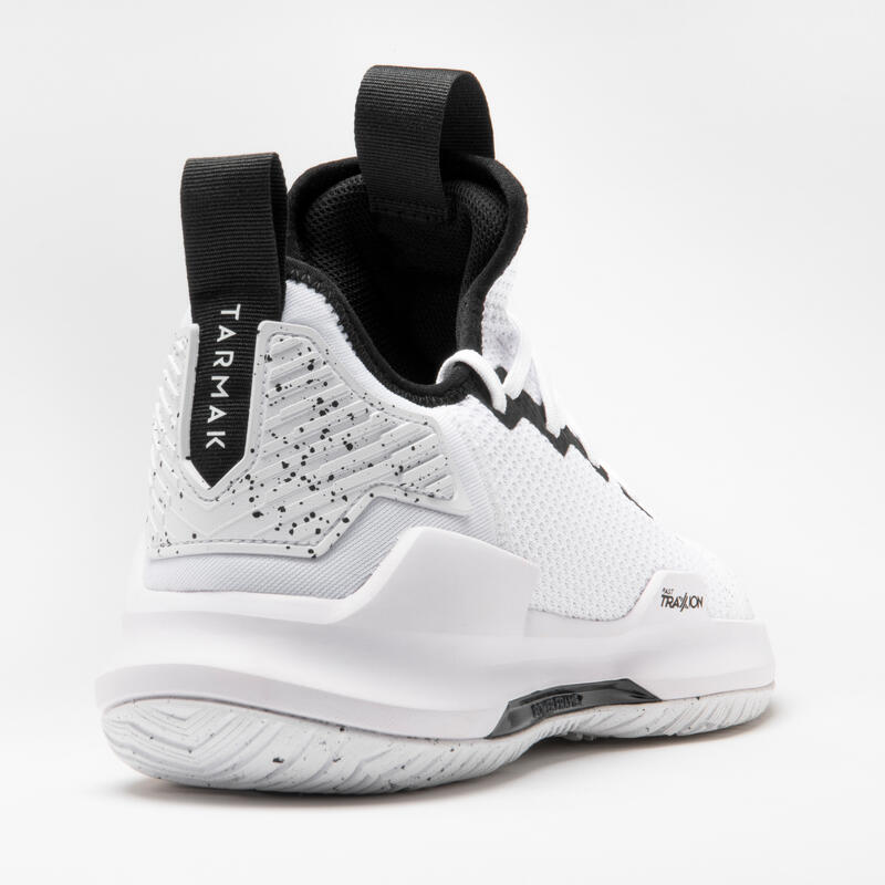 CHAUSSURES DE BASKETBALL TIGE BASSE HOMME/FEMME - FAST 500 BLANC NOIR