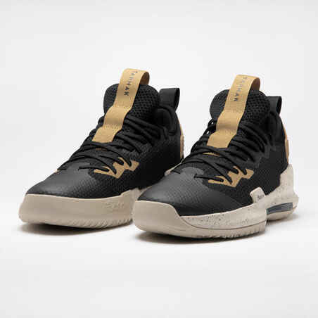 Men's/Women's Low-Rise Basketball Shoes Fast 500 - Black/Beige