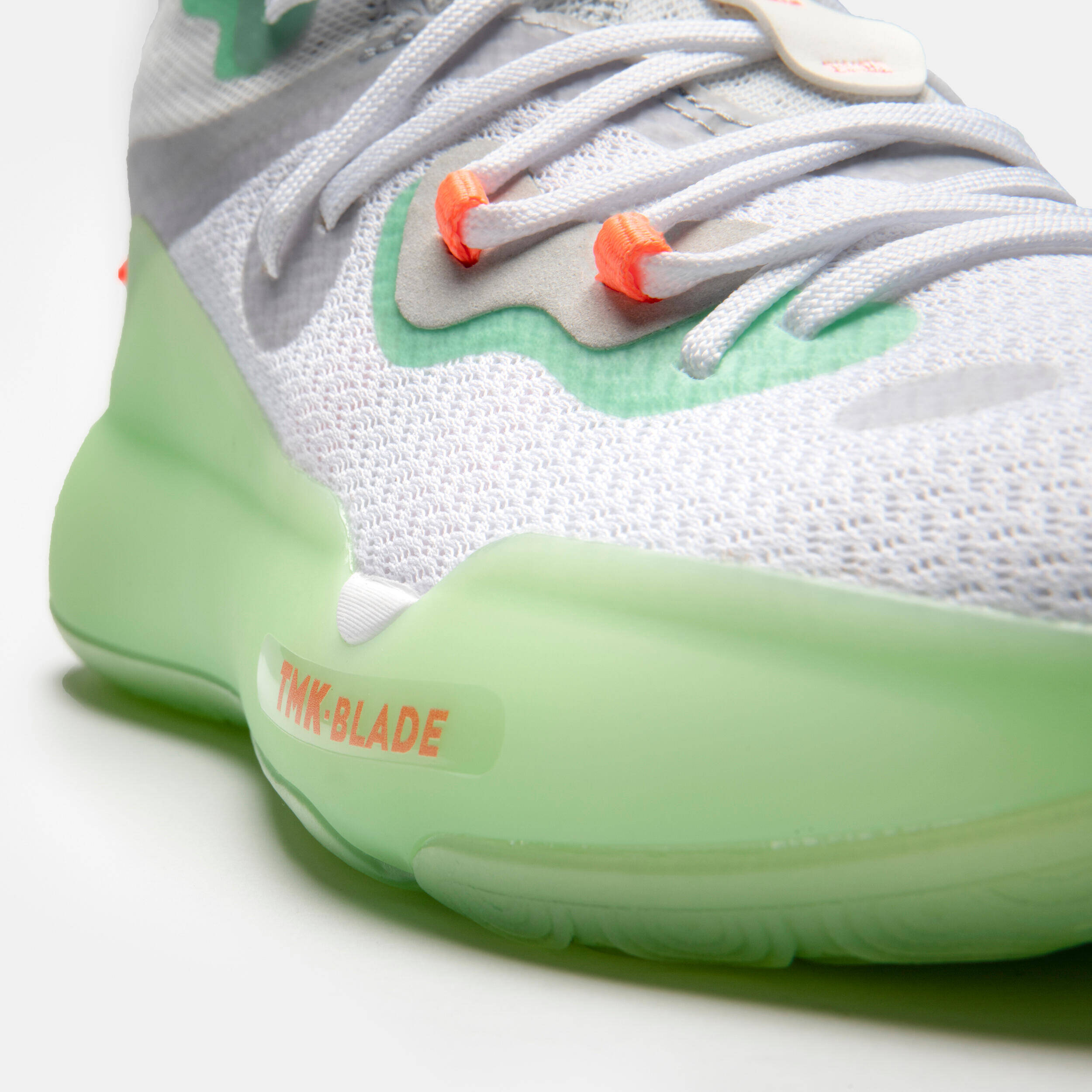 Adult Basketball Shoes Mid Ankle Elevate 500 White And Turquoise -  4