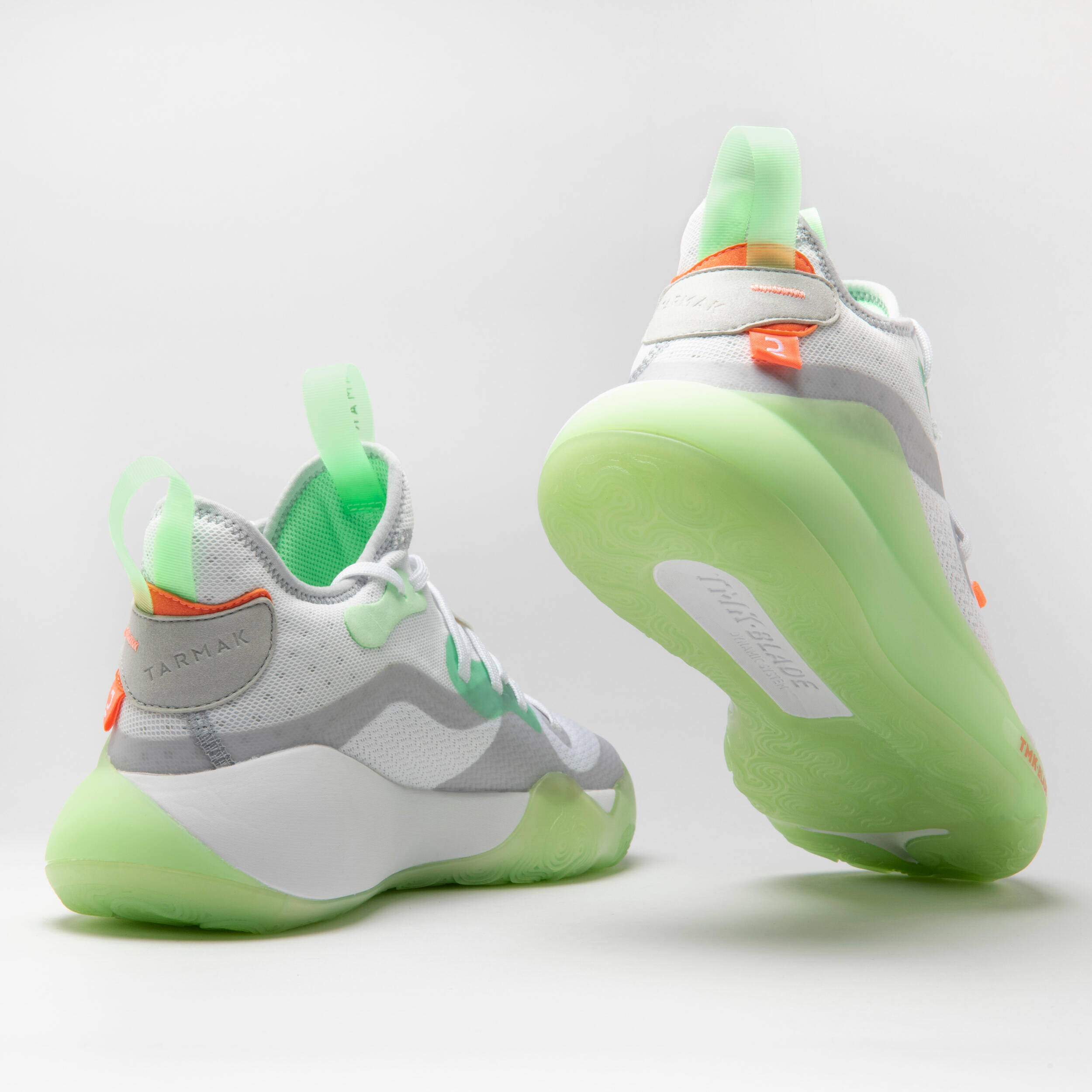 Adult Basketball Shoes Mid Ankle Elevate 500 White And Turquoise -  3
