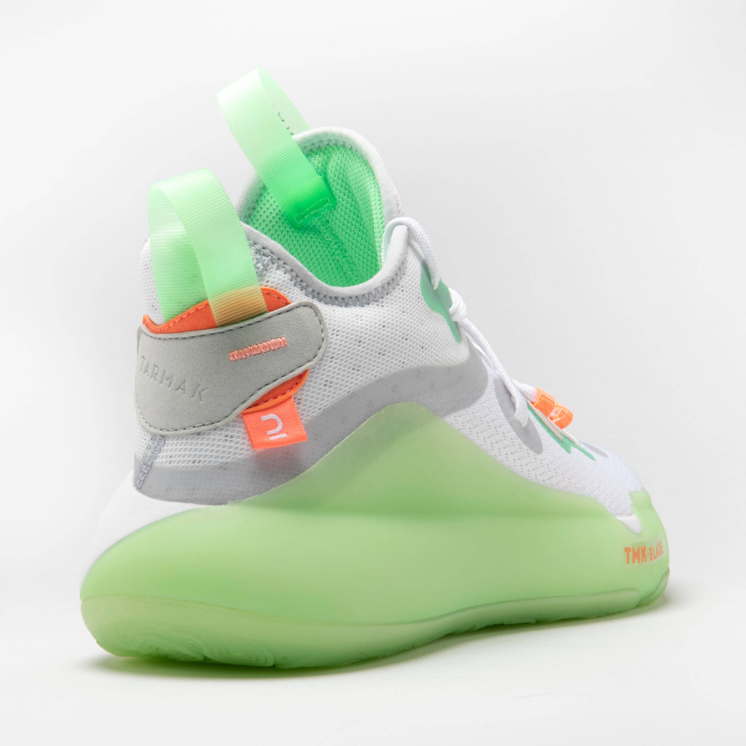 Adult Basketball Shoes Mid Ankle Elevate 500 White And Turquoise -  5
