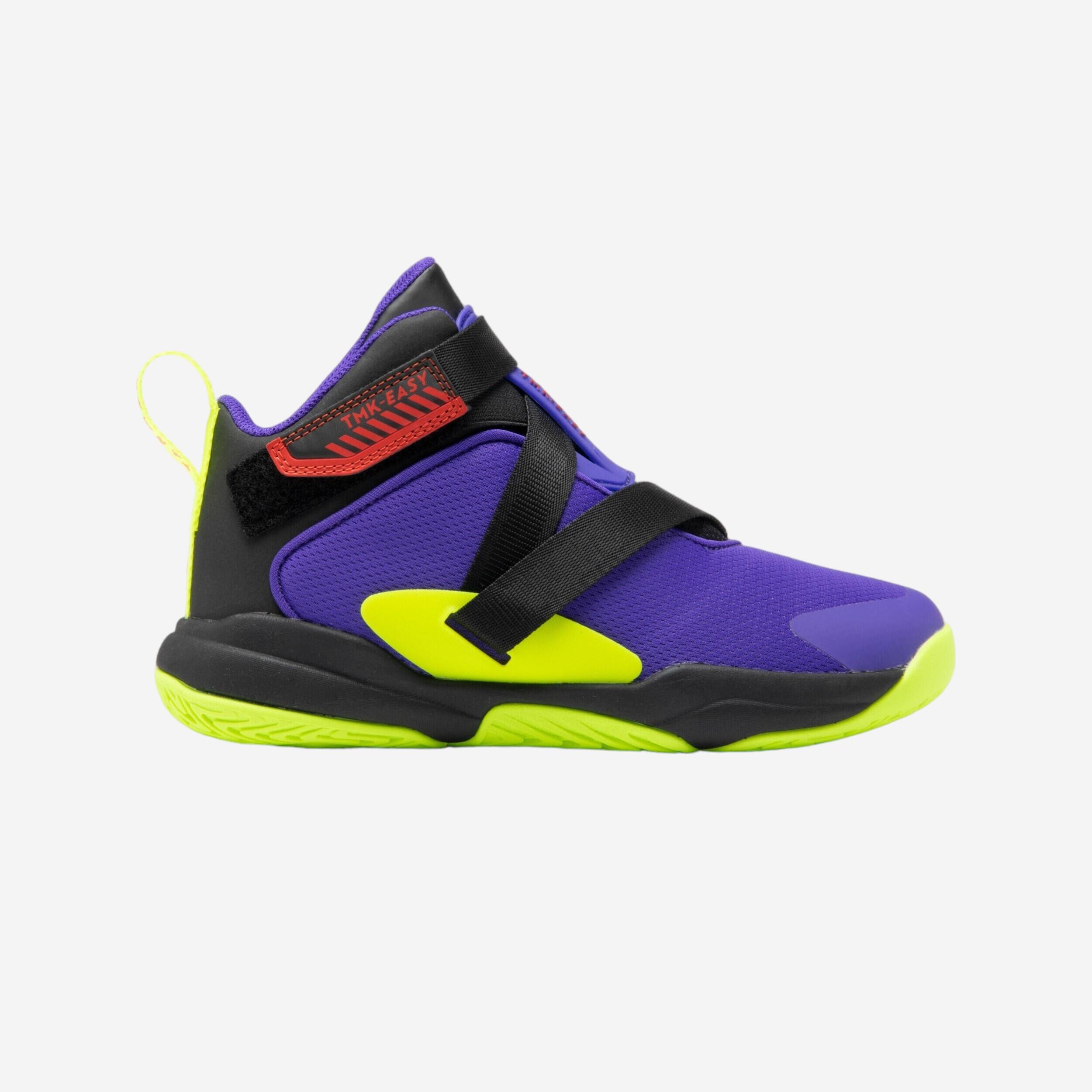 CHILDREN'S BASKETBALL SHOES - EASY X PURPLE YELLOW