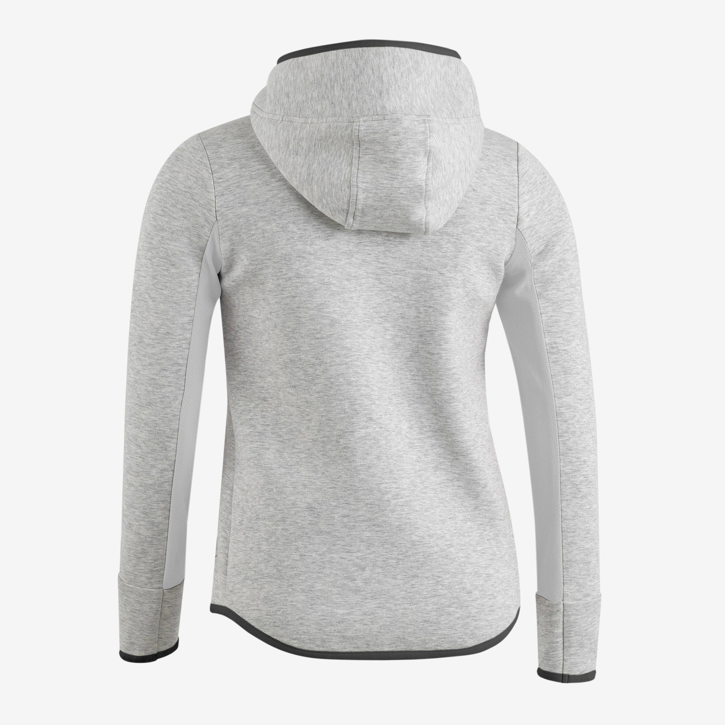 Kids' Warm Hoodie 900 - Light Grey Marl/Green Hood 3/6
