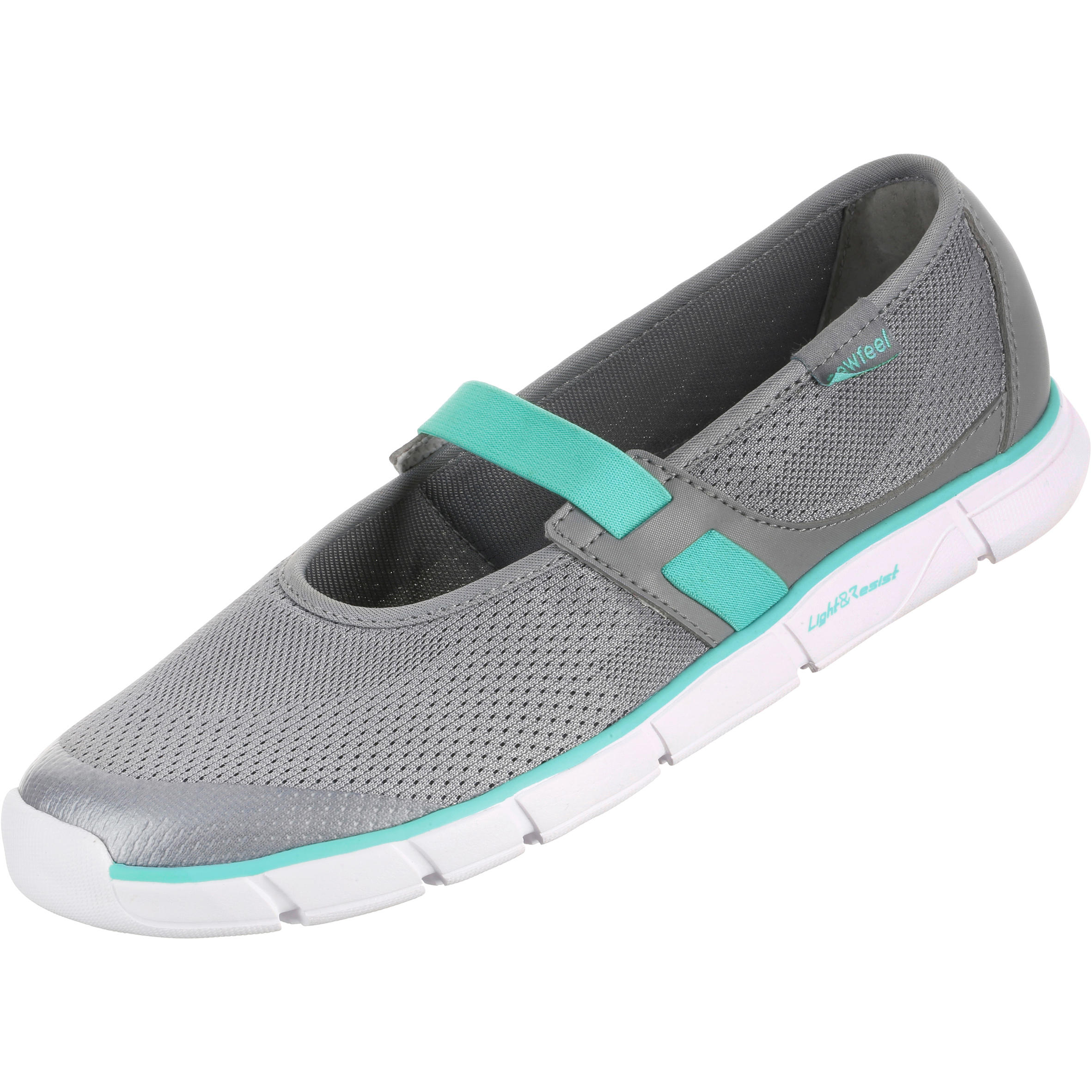 Soft 520 Women's Fitness Walking Ballerina Pumps - Grey/Blue 3/8