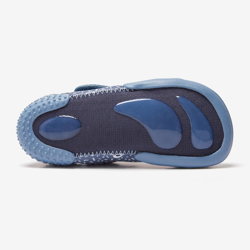 Turnschuhe Babylight atmungsaktiv Babyturnen - blau mit Muster