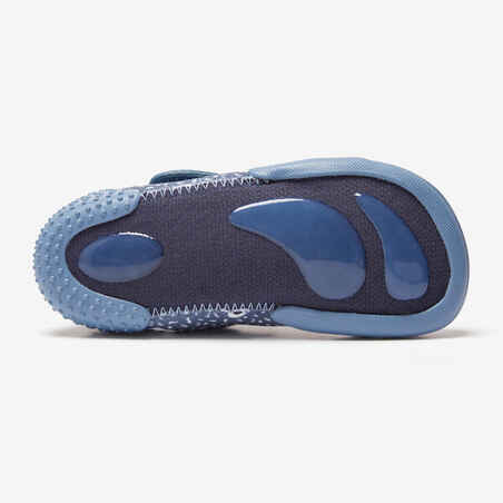 Turnschuhe Babylight atmungsaktiv Babyturnen - blau mit Muster