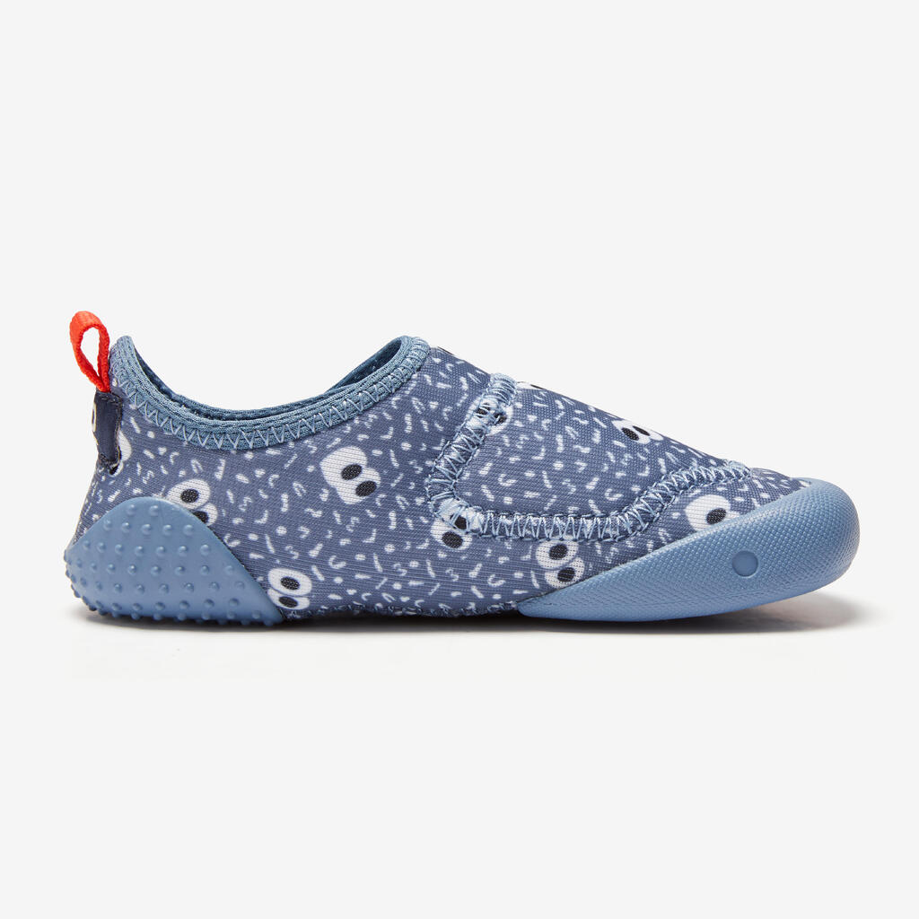 Turnschuhe Babylight atmungsaktiv Babyturnen - blau mit Muster